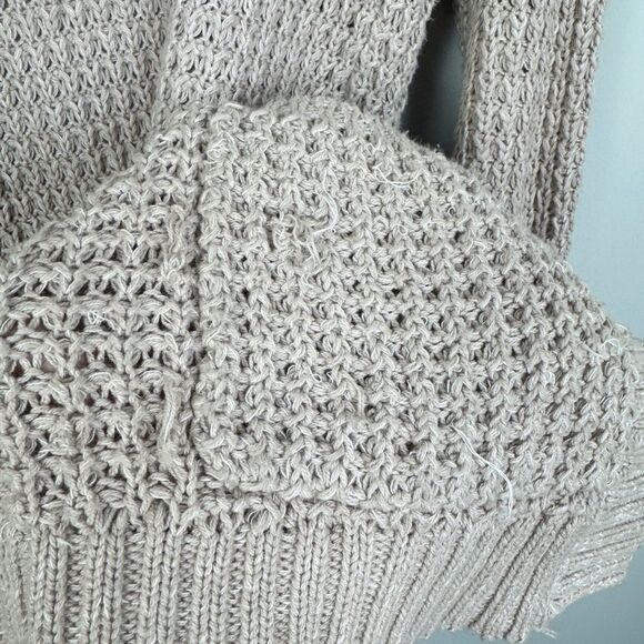 EXPRESS | Open Knit Open Front Beige Tan Cardigan with Pockets Women’s Size M - Picture 9 of 10